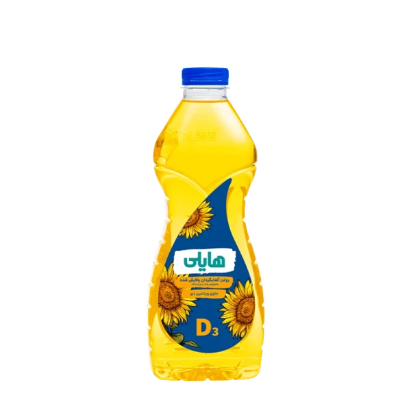 روغن مایع " آفتابگردان پالایش شده " هایلی - ( ویژه پخت و پز و سالاد ) حاوی ویتامین D3 و آنتی اکسیدان مجاز خوراکی ( 900 گرمی )