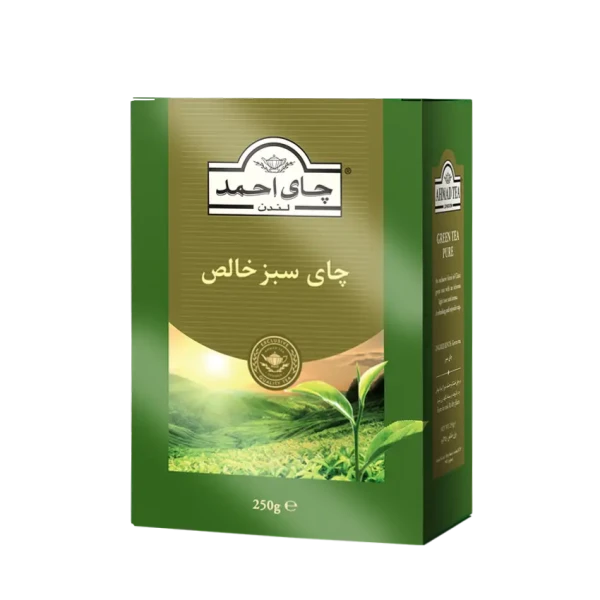 چای سبز خارجی " خالص، کم کافئین " احمد - ( چای شکسته پاکتی ) دستچین شده از مزارع چای چین  ( 250 گرمی )