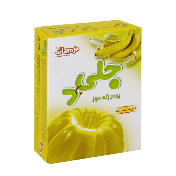 پودر ژله " موز " جلی د - ( بر پایه ژلاتین ) حاوی ویتامین ث ( 100 گرمی )
