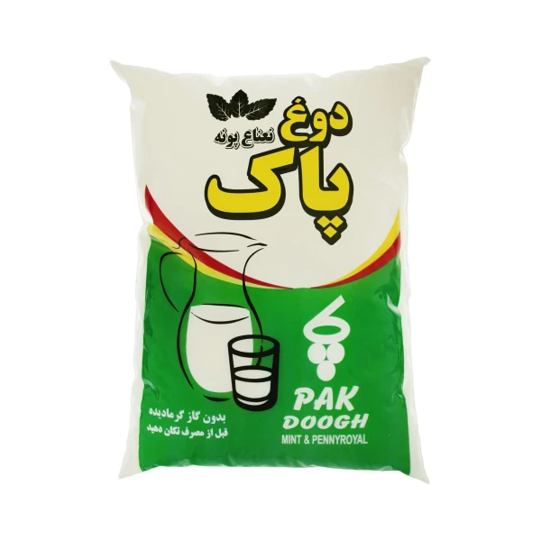 دوغ گرما دیده " بدون گاز " پاک - ( کیسه ای ) با طعم نعناع و پونه ( 1 لیتری )