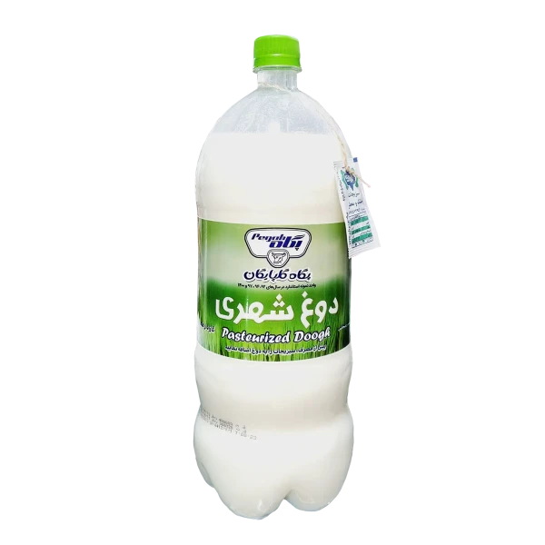دوغ گازدار " تخمیری گرماندیده " پگاه - ( دوغ شهری ) حاوی ساشه سبزیجات خشک و معطر ، طعم دار با چربی ( 2 لیتری )