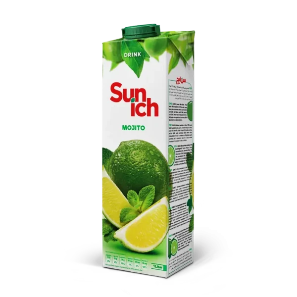 آبمیوه " موهیتو " سن ایچ - ( پاکتی ) حاوی کنسانتره طبیعی آب لیمو با طعم نعناع ( 1 لیتری )