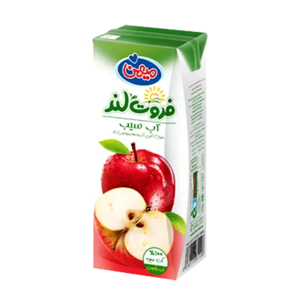 آبمیوه " سیب " فروت لند - ( پاکتی ) حاوی کنسانتره طبیعی آب سیب ( 200 سی سی )