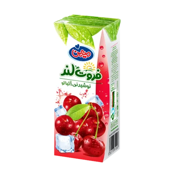آبمیوه " آلبالو " فروت لند - ( پاکتی ) حاوی کنسانتره طبیعی آلبالو ( 200 میلی لیتر )