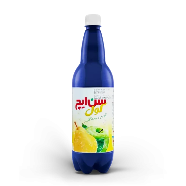 آبمیوه " نکتار گازدار گلابی و سیب " سن ایچ کول - ( بطری پت ) حاوی کنسانتره طبیعی آب سیب و آب گلابی ( 1 لیتری )