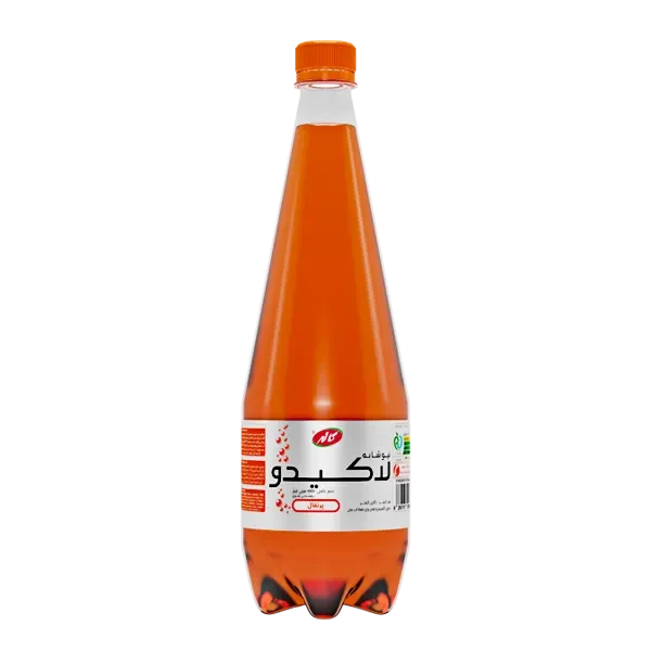 نوشابه گازدار شیری " زرد با طعم پرتقال " لاکیدو - ( قند کمتر ) حاوی کلسیم ( 1 لیتری )