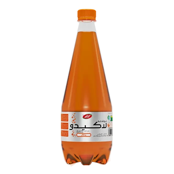 نوشابه گازدار شیری " زرد با طعم پرتقال " لاکیدو - ( قند کمتر ) حاوی کلسیم ( 1.5 لیتری )