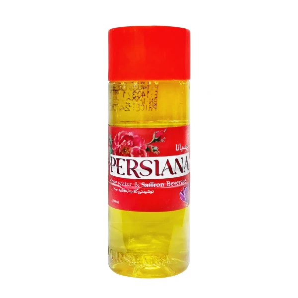 شربت گیاهی " گلاب و زعفران " پرسیانا - ( نوشیدنی بدون گاز ) حاوی گلاب و زعفران ( 300 میلی لیتر )